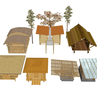 茅草屋 休息凉亭