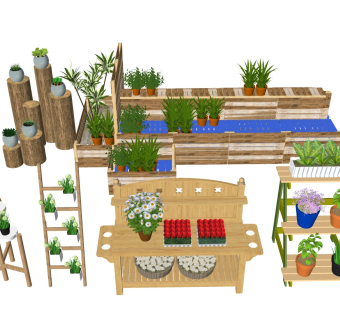 实木花架 绿植花箱