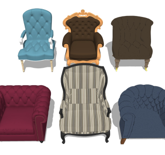 欧式单人拉扣皮质沙发