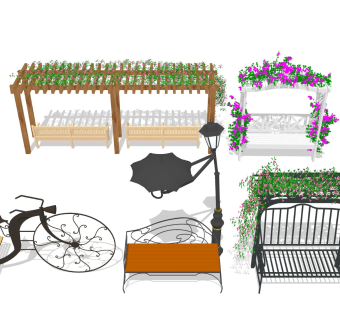 户外花架 休闲绿植座椅