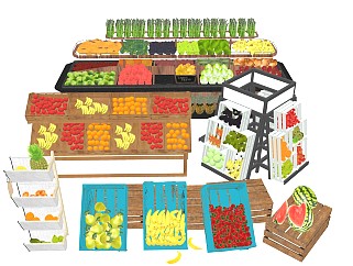 超市水果货架 木制蔬菜货柜