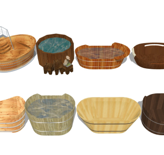 浴缸浴池 泡澡木桶