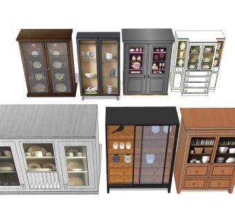 实木橱柜 碗具收纳