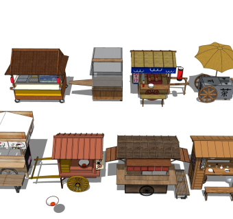 小吃摊位 夜市推车