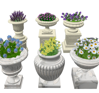 花柱花钵 绿植花坛