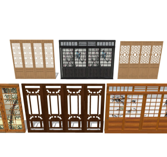  中式推拉门 镂空雕花门