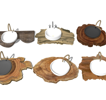 年轮洗手台 树桩洗脸盆