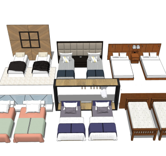 酒店单人床 卧室双人间