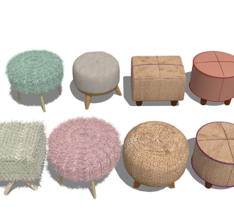 毛绒沙发凳
