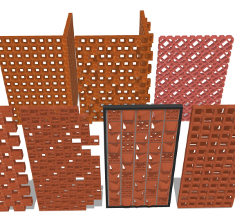 镂空红砖墙 砖块墙面