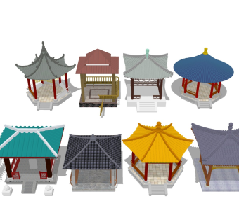 木制古亭 休息凉亭