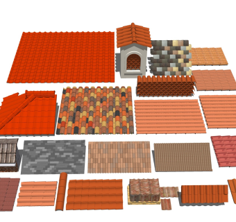 瓦片屋顶 红瓦屋檐