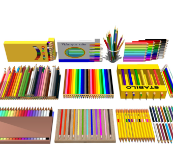 铅笔彩铅 颜料画笔