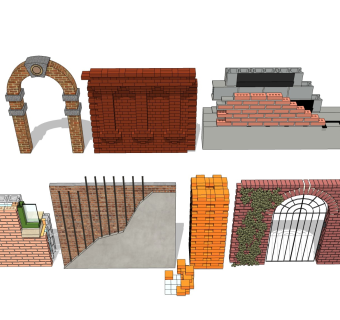 红砖墙面 镂空砖块