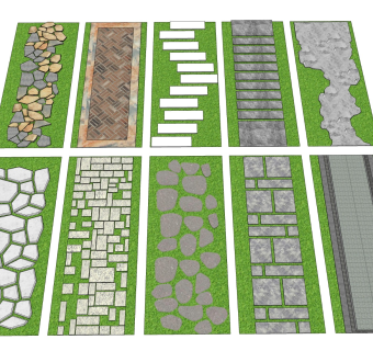 石板路石头路 庭院汀步铺地
