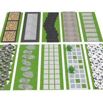 庭院汀步铺地 石头石板路