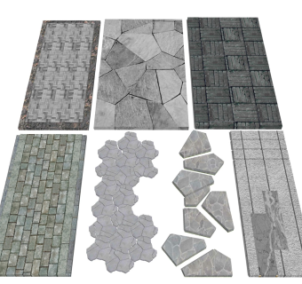 石块石板路 庭院汀步铺地