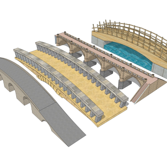 石拱桥 庭院景观桥