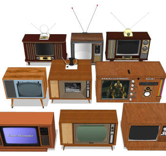 实木复古老式电视