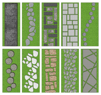 庭院汀步铺地 石块石板路