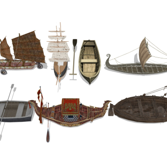 古代轮船 船只帆船