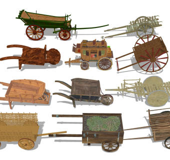 实木推车 手推铲车