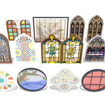 欧式玻璃窗 马赛克镂花窗