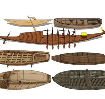 中式古船 实木轮船