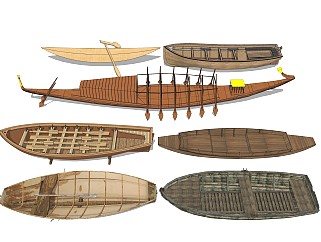 中式古船 实木轮船