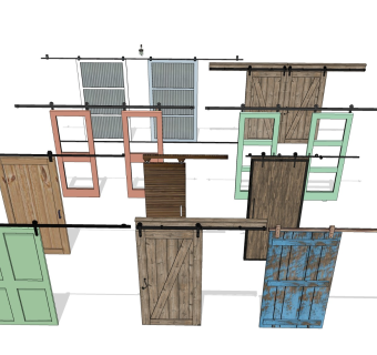 实木谷仓门 滑动移动门