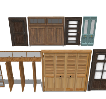 中式双开门 实木折叠门