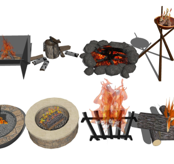 篝火柴火 火堆炭火