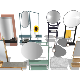 入户装饰镜 玄关架镜子