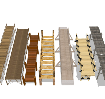 景观木架桥 独木桥