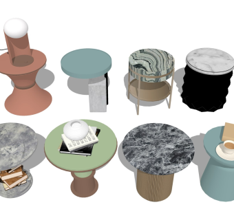 大理石茶几 边几组合