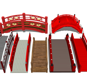 日式木桥 实木拱桥