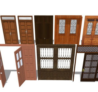 红木平开门 镂空木制门