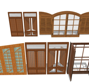 红木平开窗 镂空木窗户