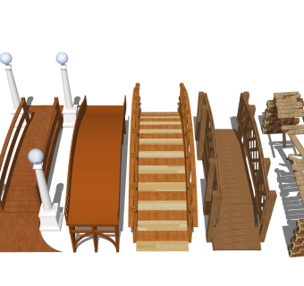 实木庭院桥 景观木拱桥