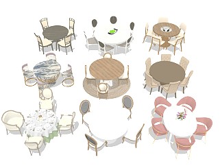 餐厅圆形餐桌椅