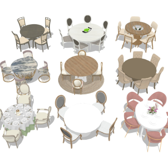 餐厅圆形餐桌椅