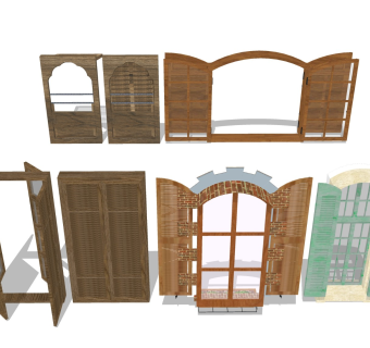 实木平开窗 镂空窗户