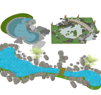 庭院池塘 水池景观