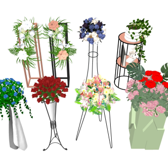 鲜花花架 花束花钵