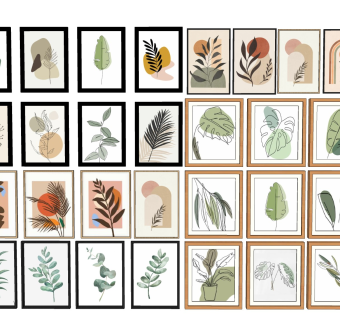 绿植挂画 树叶壁画