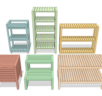 实木置物架 木块收纳架