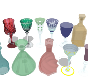 玻璃酒杯 彩色水杯