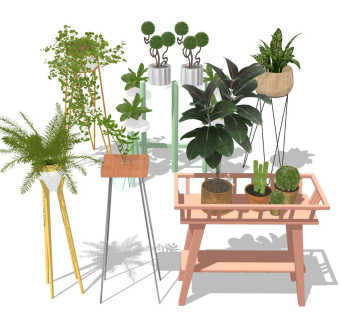 绿植花架 花箱花钵