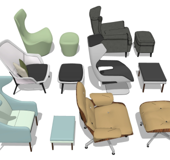 休息躺椅沙发 皮质翘脚沙发