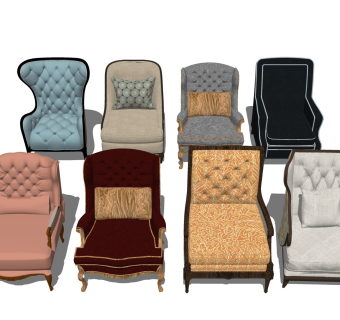 欧式单人沙发 拉扣躺椅沙发